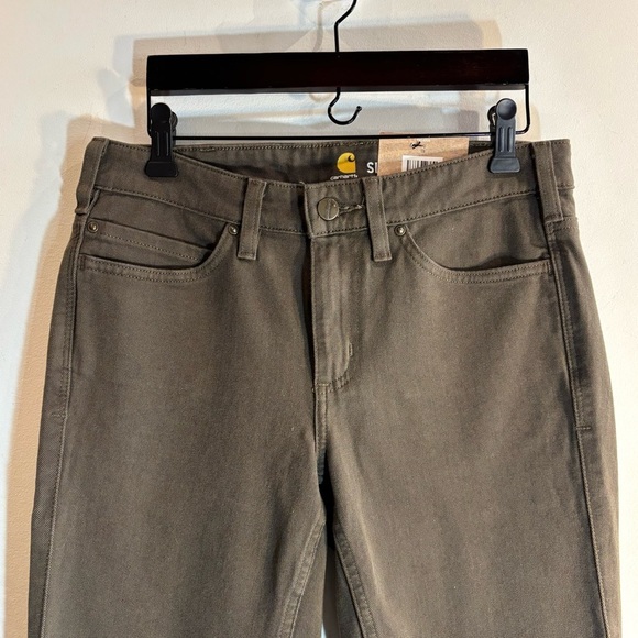 CARHARTT Sz 4T Rugged Flex Slim Fit Pants Jeans Style in Olive Green NEW W/ TAGS - Picture 3 of 11